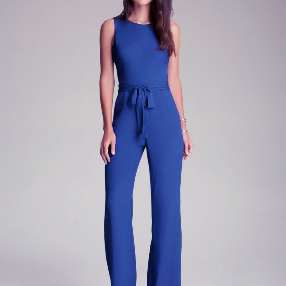 Bebe Kelly Zip Back Jumpsuit in Blue